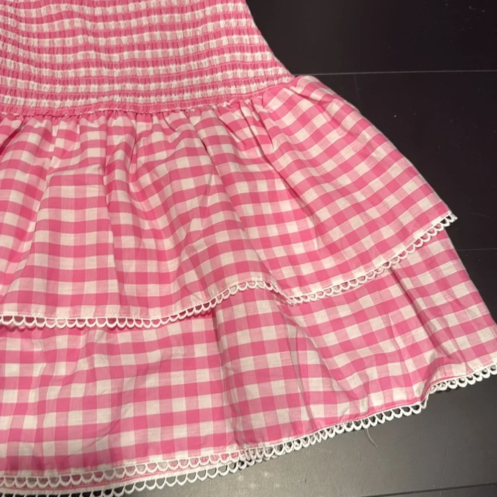Gingham Pink Mini Dress - Picture 2 of 5